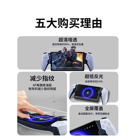 HAOLOCM is suitable for Sony PS5 streaming handheld console ps portal tempered film, PlayStation HD AR anti-reflective anti-reflective protective film accessories, Sony PS5 handheld console tempered film, special glass I, explosion-proof and anti-fall, one piece