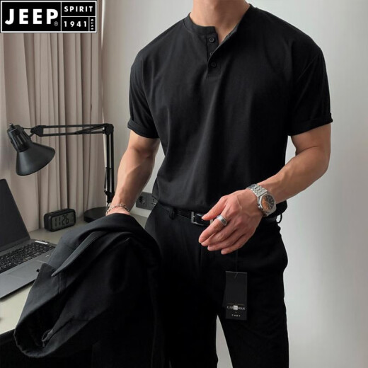 Jeep Spirit Henry Camisa pesada Americana Americana de algodón de algodón de algodón de verano Henry Henry Camiseta Yuppie Yuppie Camiseta Paul