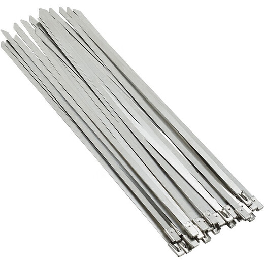 Attache de câble autobloquante en acier inoxydable 304, attache de câble, attache de câble extérieure résistante à la corrosion, résistante aux hautes et basses températures, boucle en métal 7,9*300mm, 20 pièces OT3291