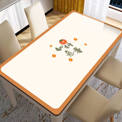 Bo Ling Lu light luxury high-end table mat tablecloth rectangular waterproof and oil-proof thickened anti-scalding heat insulation wipeable no-wash tea table table mat blue flower 80*160cm hot sale
