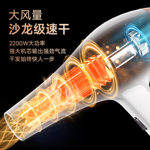 AUX hair dryer 2200w high-power hair dryer for barber shops, hair salons, household quick-drying negative ion hair care without damaging hair styling, top flagship model 2200W + 100 million blue light negative ion hair care