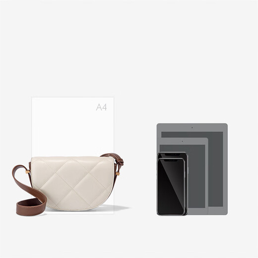 Sac de luxe de luxe anysmic sac de selle de sel de selle 2025 Nouveau niche crossbody sac authentique en cuir semi-cercle à large bande d'épaule à large bande de sac pour femmes couleur de chocolat avec beige [emballage de boîte cadeau]