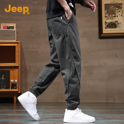 吉普（JEEP）2025春夏新款休闲裤男士潮流高端束脚工装裤百搭高级感男士裤子男