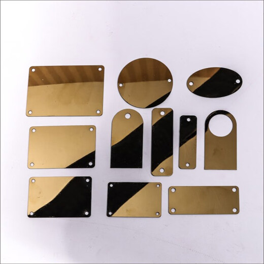 空白不锈钢板金属标牌机械设备激光刻字打标模具冲压铭牌定做SN1049 本色拉丝不锈钢带2孔60*15mm空 0.5mm厚度(50丝)