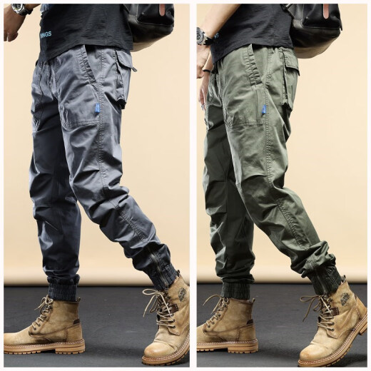 JAGR trendy casual pants men's new style work pants spring and autumn summer sports pants men's tying pants trendy men's casual pants 679 military green (summer style) 33 Recommended 150-160 Jin [Jin equals 0.5 kg])