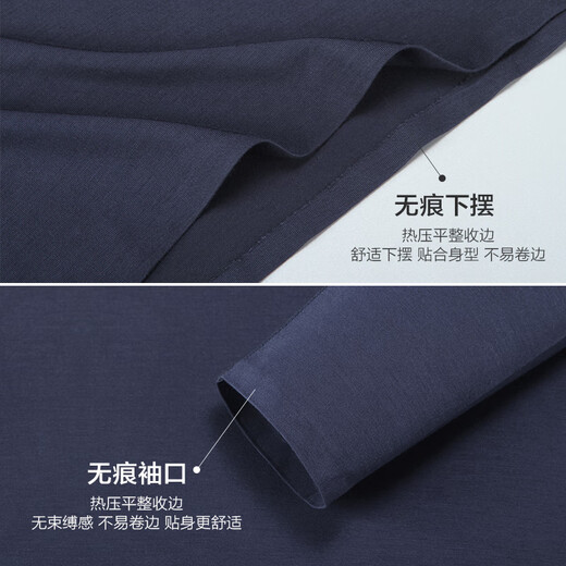 Catman Modal Seamless Thermal Underwear Set Men's Autumn Clothes and Autumn Pants V-neck High Elastic Thin Bottoming Shirt Slim-fitting Autumn and Winter V-neck - Tungsten Black XL /175 Reference weight 120-140Jin Jin is equal to 0.5 kg