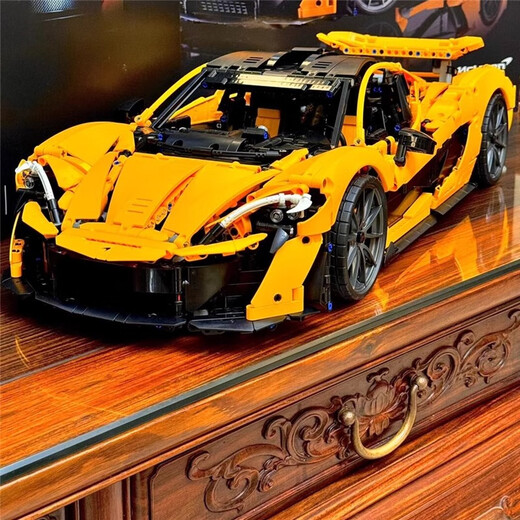 
Bugatti Remote Control Sports Car Building Blocks for Adults with Heavy Difficulty Porsche Racing Model Boy Toy McLaren P1 [Remote Control Edition + Light] 3893 Particles Compatible with Lego Building Block Racing Toy Boy