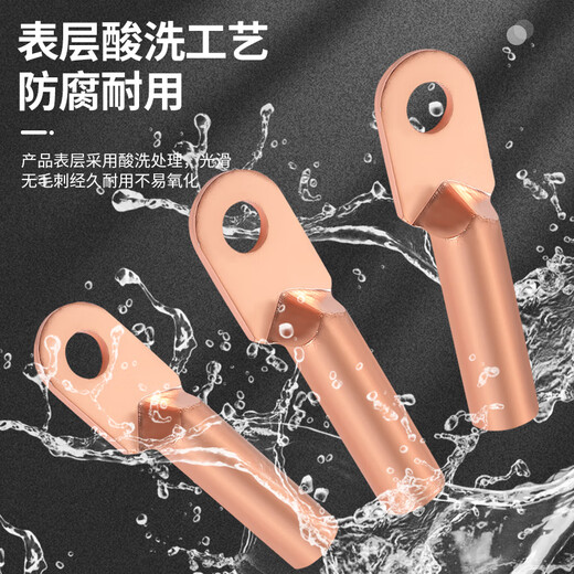 铸固 铜鼻子 线鼻子16平方DT冷压接线端子铜线耳接线电缆接线头 DT-16mm²（10只装）