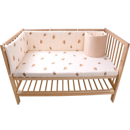 Good Baby Crib Bed Surrounder One-piece Baby Bed Surrounder Spliced Bed Surrounder Crib Fence Soft Pack Anti-collision Beanie Velvet Surrounder Flower Rabbit Double-sided Bed Surrounder Height 40cm Length 200cm