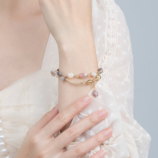 Clect double layer crystal bracelet for girlfriend ins versatile design bracelet small fresh jewelry birthday gift for girlfriend