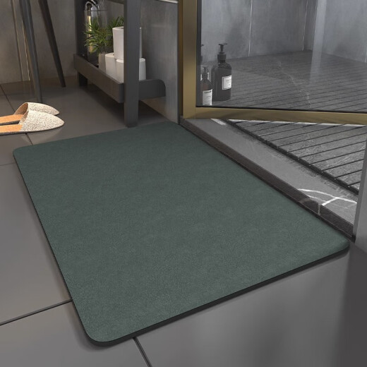 Oruzhe diatom mud absorbent floor mat bathroom non-slip mat carpet bathroom door mat dark green 40*60cm