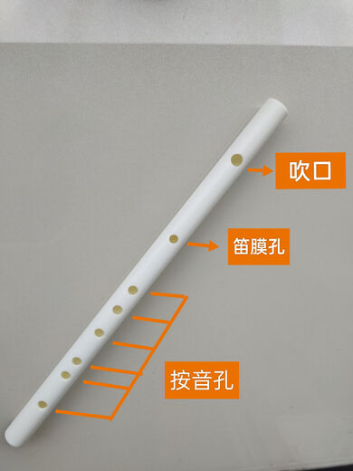 皮谱ppr水管笛荒天帝笛子初学纯手工学生成人演奏拍照古风乐器竹笛 G调纯色有笛膜孔(儿童推荐)