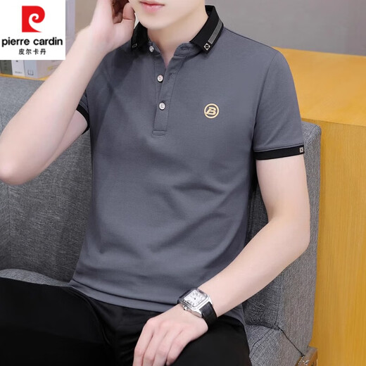 皮尔卡丹（pierre cardin）冰丝短袖t恤男2024夏季新款翻领POLO 衫半截袖中青年上衣男装 683白色 M