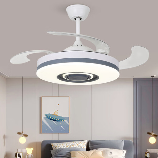 Aosong Modern Simple Bedroom Lights Invisible Fan Lights en el hogar Estudio de comedor de la sala de niños Candelier de luz del ventilador de luz de la habitación de los niños.