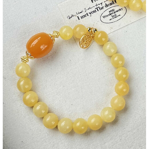 Shixi Beeswax Beaded Bracelet Women's Light Luxury Niche Exquisite 2024 New New Chinese Style Summer Retro Best Friend Amber Pine Forest Beeswax Women's Model (Suitable for 16-17cm Hands