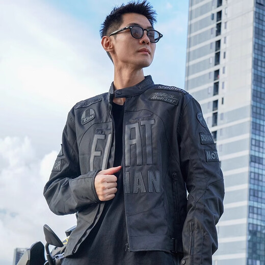 
Duhan Duhan motorcycle riding suit men and women motorcycle four-season jacket racing suit street commuter anti-fall knight suit D-082 black top-Glory version (upgraded back protection 2XL
