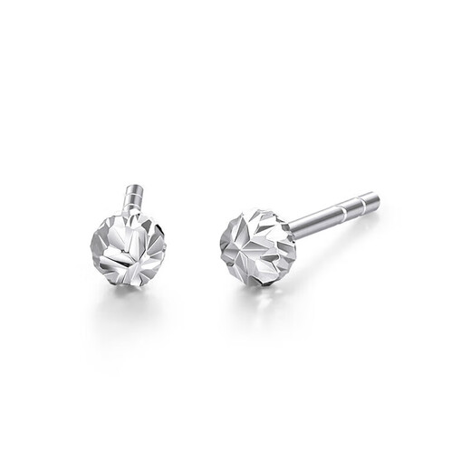 Mengjinyuan Platinum Earrings PT950 Car Flower Small Balls Ear Sticks Ear Needles Earrings Women's Pair