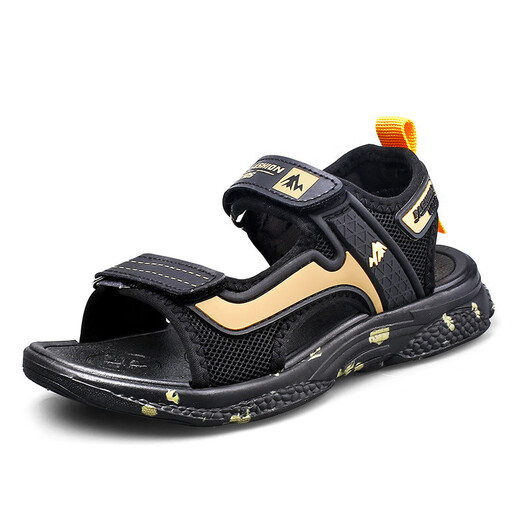 2025 New Children's Shoes Summer Boys' Sandals Anti-Slip Soft Sole Children's Beach Shoes Boys' Shoes Medium and Large Children 199 Gold 32