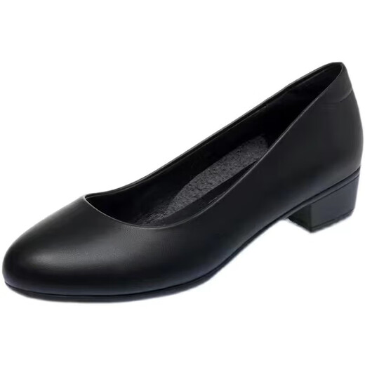 Chaussures de travail de neuf pouces Sunny Slewess Chaussures en cuir de femme noires talons épais travaill