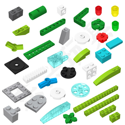 
Feile Lego compatible small particles 45300 domestic full series of scattered parts wedo2.0 construction technology accessories decorative flowers [15279] 1 grass green
