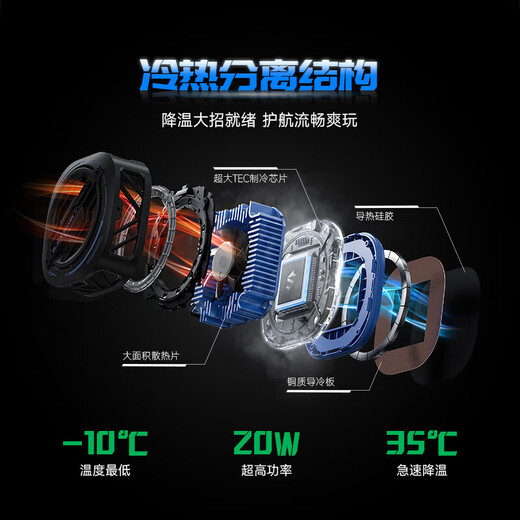 Black Shark Mobile Phone Radiator Back Clip 4pro Game Live Broadcast Cooling Back Clip Powerful Cooling Suitable for Apple 17 iPad Tablet Xiaomi OnePlus IQOO Red Magic Huawei OPPO Meizu Special Offer Magnetic Suction 3Pro Black Ultra Low Noise | Cool in 1 Second