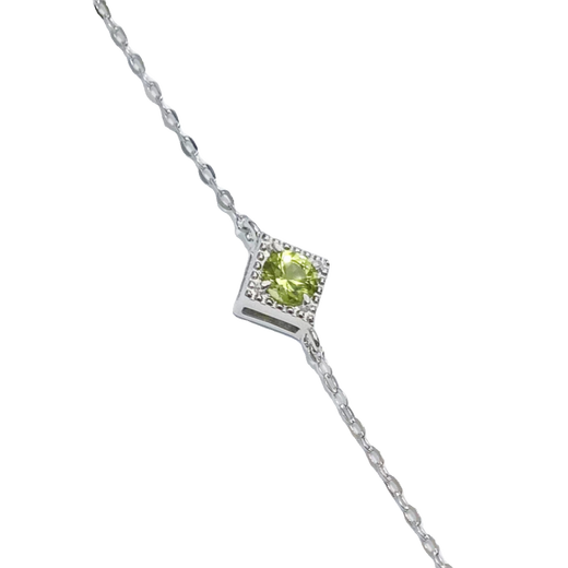 Fat Donglai quality topaz bracelet natural tanzanite peridot garnet 925 silver female ins style slightly flawed bracelet 4mm peridot 14cm