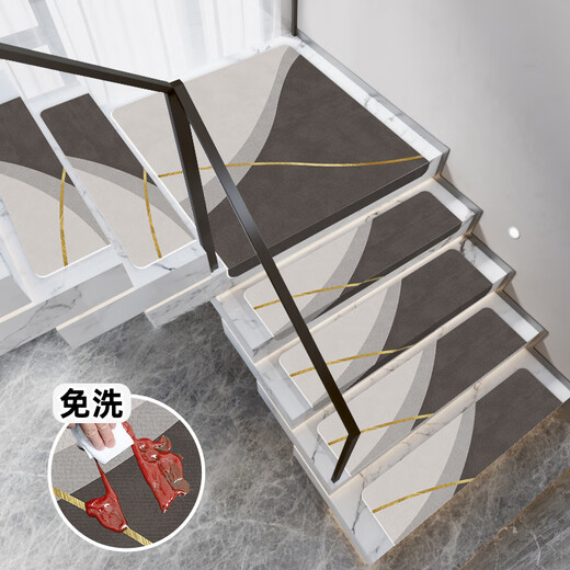 Little Brown Bear Stair Step Mat Self-adhesive Stair Mat Non-slip Household Floor Mat Step Sticker Spiral Stair Foot Mat Silicone Mat Crossing the Hill Self-adhesive Bottom Wipe Clean Customized Contact Customer Service Non-refundable for quality issues