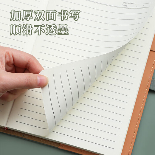 法拉蒙 笔记本礼盒A5/256页加厚复古记事本商务办公工作会议记录本精美本子礼品送老师伴手礼 绿色（礼盒装）