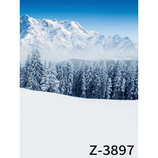 
Snow scene background cloth winter forest snow mountain studio indoor Christmas New Year's Day photo photography background cloth Z-3897 [photo cloth] whole curly hair without crease 3x4m