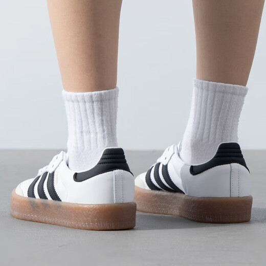 adidas Adidas Clover Women's Shoes New Summer Sports Shoes Fashion Retro Casual Shoes Sneakers Low Top Shoes JI1349 White and Black T-Teen Training Shoes 38