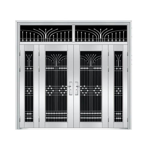 Customized 304 stainless steel doors, single doors, stainless steel anti-theft doors, household entrance, mother and mother door villas, rose gold style 9924