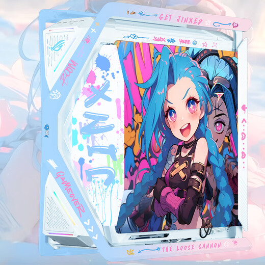 华硕（ASUS）ROG GR701 创世神机箱 吹雪机箱EVA明日香联名台式机箱ARGB灯板全塔定制机箱白色机箱电源水冷套装 金克斯主题（渐变白创世神+灯板）