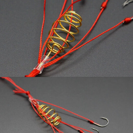 Xu Qixing four sets of 5+ imported Iseni explosive hook fish hook set throwing pole sea pole hook fishing supplies fishing gear No. 10 (4 sets)