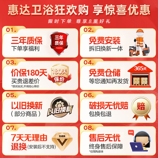 惠达（HUIDA）卫浴一级节水抽水座便器喷射虹吸式大冲力脲醛盖板马桶坐厕卫生间 6218【抗菌脲醛盖板】400mm坑距
