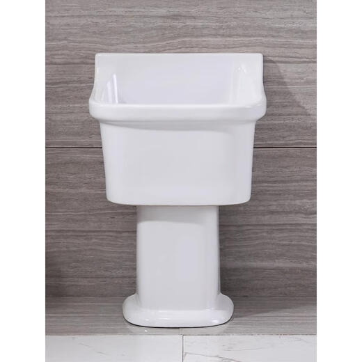 Balcony ceramic mop pool household high-leg split floor-standing mop pool floor basin large bathroom mop pool 43 cm Taiwan controlled drain 30 cm pillar