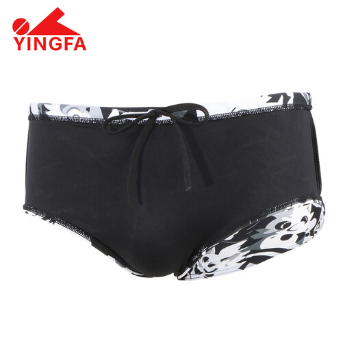 YINGFA swimming trunks men's new youth competitive professional training large triangle quick-drying anti-chlorine hot spring swimming trunks equipment smoke gray L waist 74-79 cm