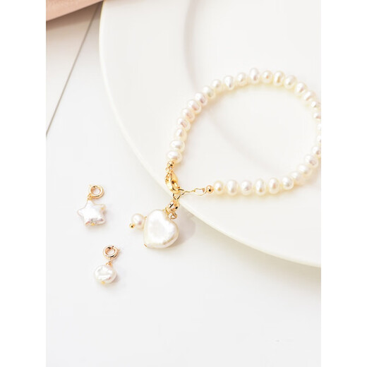 Feng Yan Pearl Pendant Single Bead S925 Silver Gram Bracelet Small Drop DIY Necklace Buckle Bracelet Pendant Lock 925 1230# Water Drop - Baibei