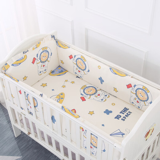 Babypure shine crib bed guard cloth children's spliced bed guard soft bag kit anti-collision guard cloth pure cotton customizable and removable for all seasons 4 pieces of guard + bed sheet color remarks 110x65 pure cotton bedding