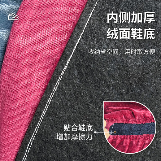 诺兰森迪 绒布鞋套家用【10只/5双】成人脚套防滑加厚机房厂房待客可洗