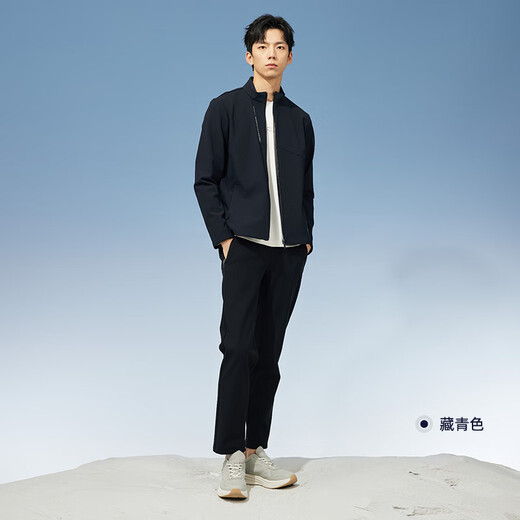 Rapido plus velvet men's autumn and winter business casual jacket stand collar sports jacket CN4976G06 navy blue XL 180/96A