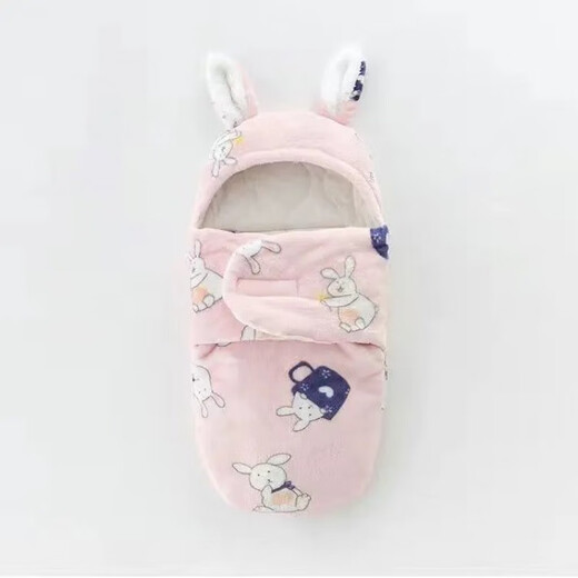 Disney (Disney) baby blanket autumn sleeping bag thickened version 0136 months newborn baby blanket newborn anti-kicking quilt plus velvet thick cotton 2129 bunny-blue 3-6 months