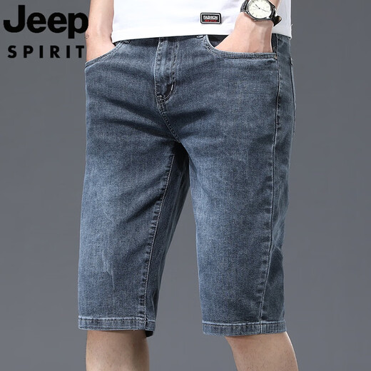 
JEEP SPIRIT Jeep Jeep Shorts Men's Summer Thin Cropped Pants Men's 5-point Jeans Mid-pants Men's Pants Cropped Pants XBL-687 Blue 29 [110-119Jin[Jin equals 0.5 kg]]