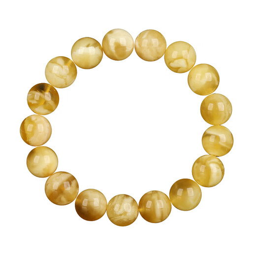 Ouchini Beeswax Bracelet Natural Unroasted Gold Twist Honey Russian Material Demon Flower White Flower Buddha Bead Wenwan Bracelet Chinese Valentine's Day Gift 9.5-10mm