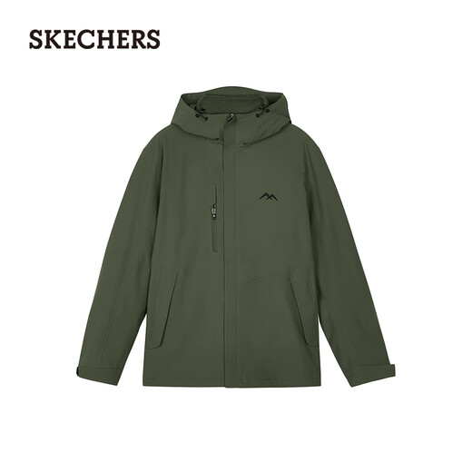 Skechers Rubik's Cube Series Three-in-One Polar Fleece Jacket Outdoor Casual Jacket Men's Kalamai Green/016C L