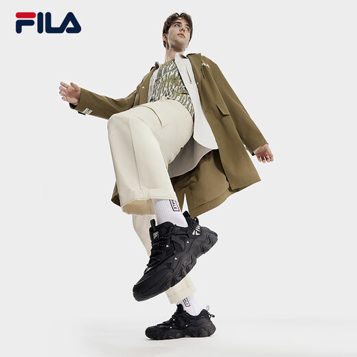 斐乐（FILA）休闲鞋猫爪鞋5代运动鞋春季新款男鞋老爹鞋 黑-BK 42