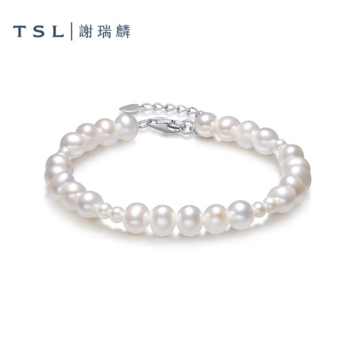 谢瑞麟（TSL）珍珠手链女款时尚925银扣手饰生日BE685-BE686 BE685-椭圆珍珠