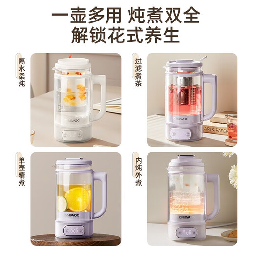 DAEWOO Luoshen health pot double-layer anti-scalding mini constant temperature health pot 316 stainless steel chassis YS10F purple standard