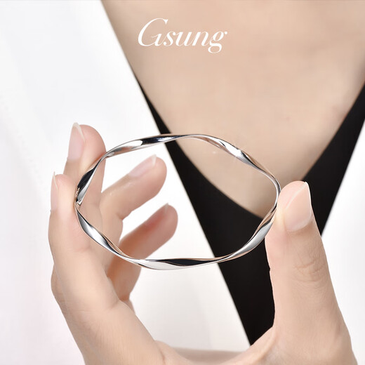 GsunG platinum women's bracelet Möbius ring bracelet new PT950 platinum bracelet women's fashion shiny bracelet PT950 bracelet about 13 grams 54 ring mouth reservation