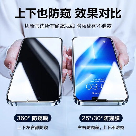 Flash Magic Suitable for Apple 13pro tempered film iPhone13 mobile phone film full screen dustproof anti-peeping anti-fingerprint anti-protective film 13/13pro [360-degree anti-peeping film] Buy one + magical tool