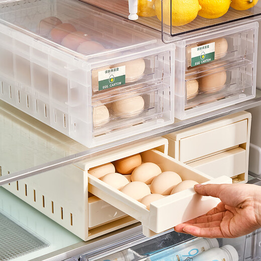 Sungsa egg storage box refrigerator storage box double-layer drawer-type egg crisper household multi-layer egg box double-layer transparent egg box*1